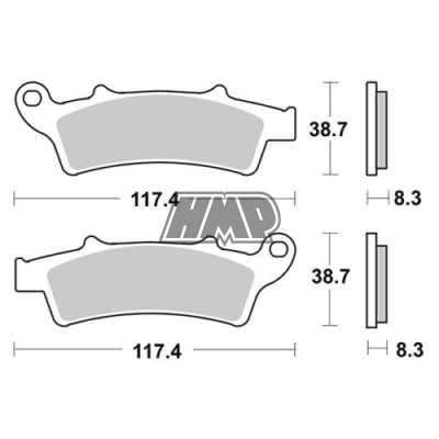 Pastilhas travão APRILIA ATLANTIC / SCARABEO / KYMCO DINK / DT / K-XCTI / NEW DOWNTOWN / PEOPLE / X-TOWN / MALAGUTI / PIAGGIO VESPA / 159HM - SBS
